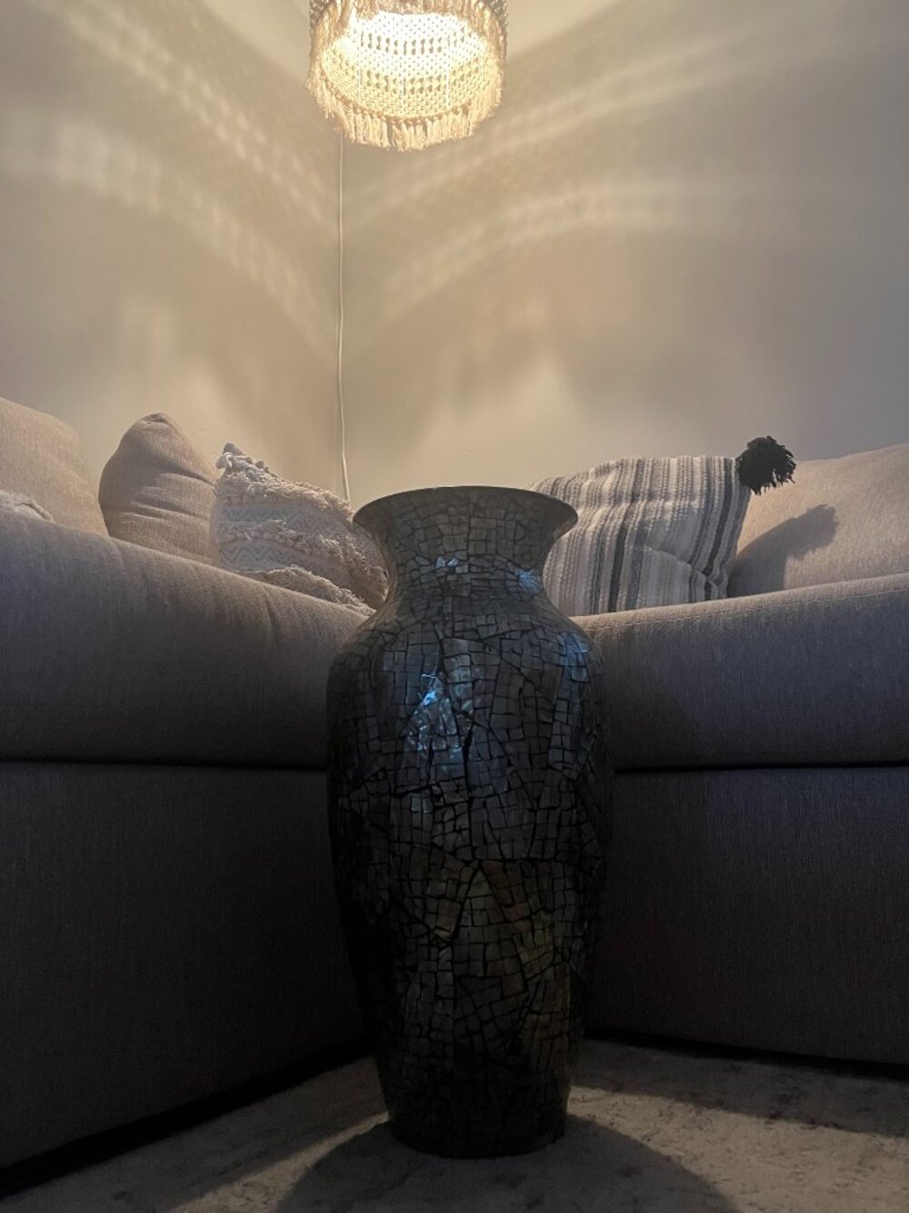 Silver Mosaic Capiz Shell Vase